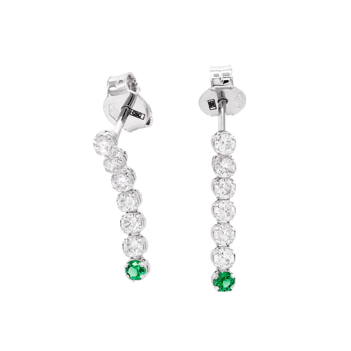 Cercei pietre albe, roz/verzi