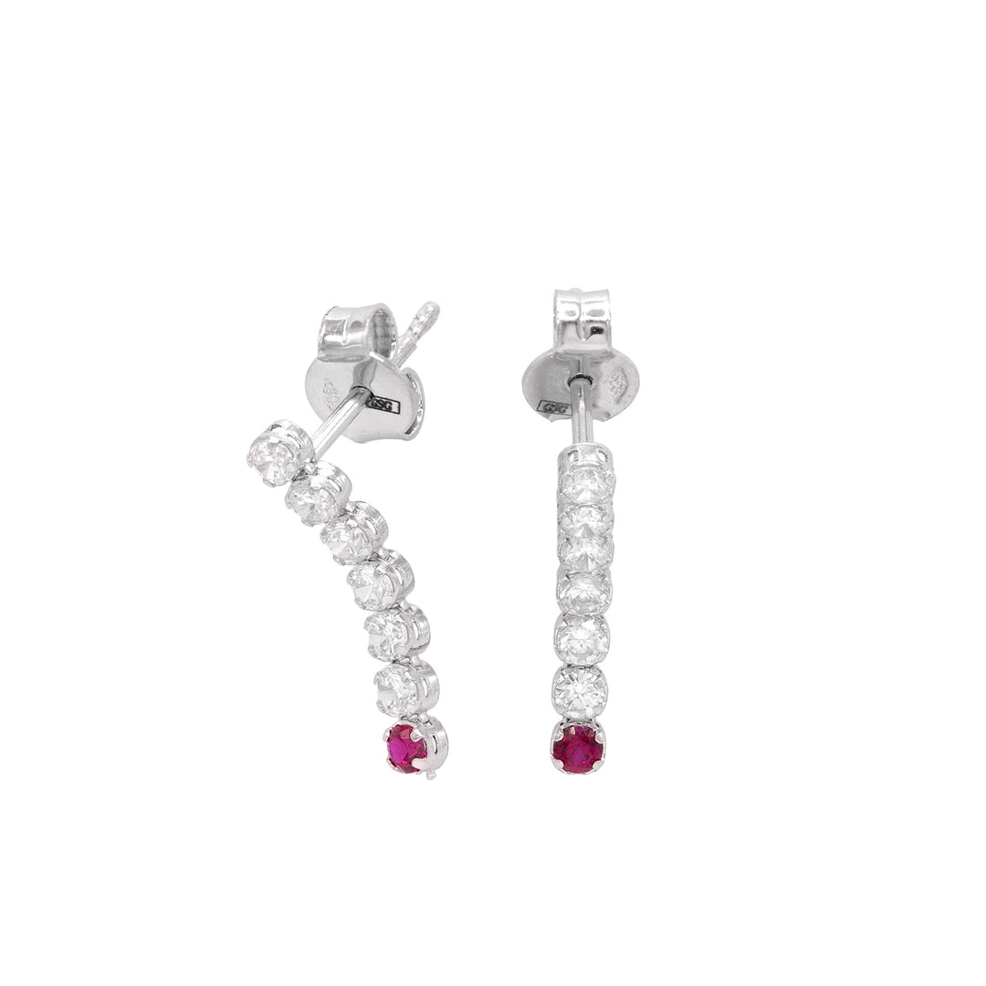 Cercei pietre albe, roz/verzi