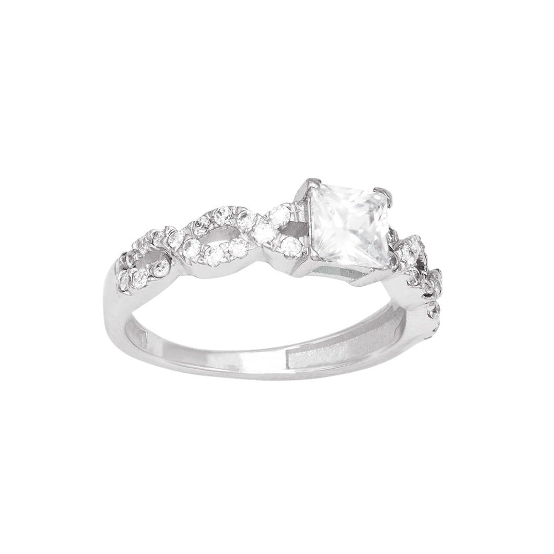 Inel Impletit Pietre Albe