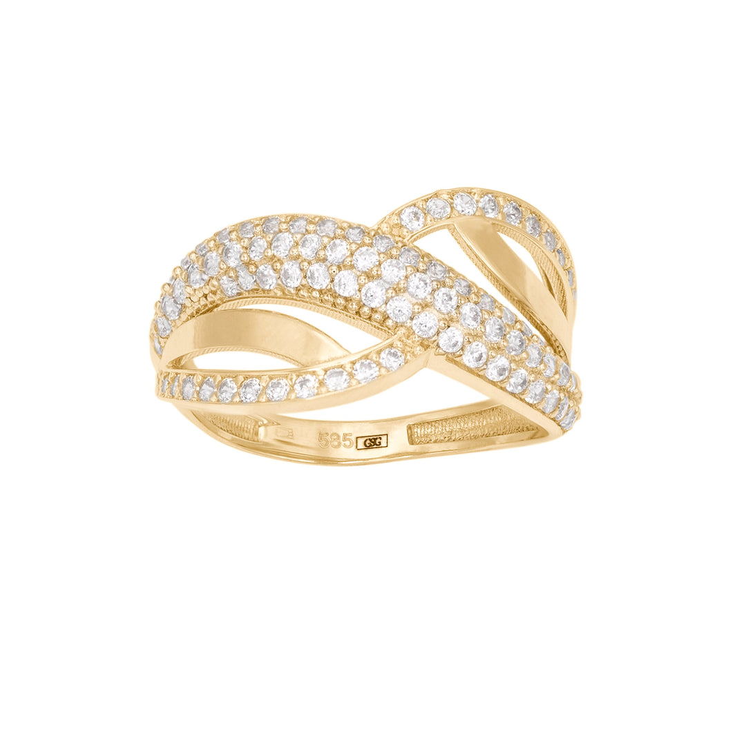 Inel Impletit Pietre Albe