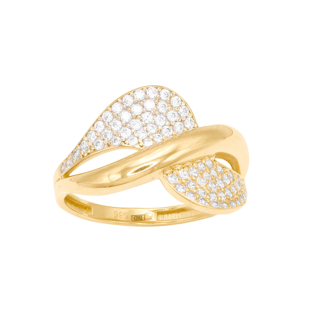 Inel Valuri Pietre Albe