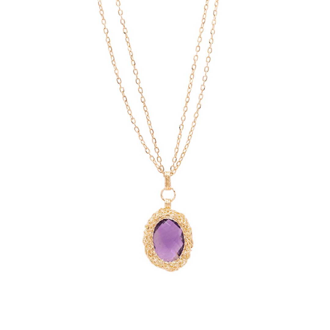 Colier Piatra Mov Solitaire