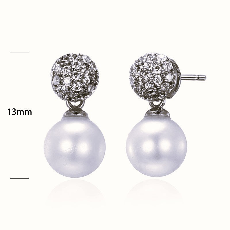 Cercei perla cu surub